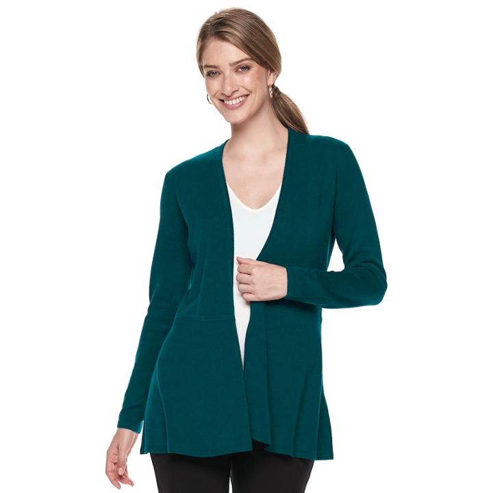 Women's Napa Valley Open-front Swing Cardigan, Size: Xl, Blue (navy)