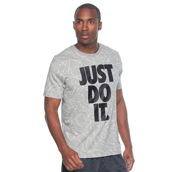 Big & Tall Nike Dri-fit Just Do It. Plays Tee, Men's, Size: M Tall, Grey Other