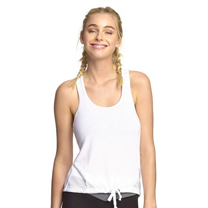 Women's Colosseum Water Club Mesh Racerback Yoga Tank, Size: Xs, White