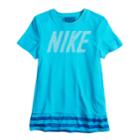 Girls 7-16 Nike Striped Drop Hem Tee, Size: Medium, Brt Blue