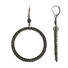 Simply Vera Vera Wang Simulated Stone Hoop Drop Earrings, Women's, Black