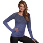 Women's Maidenform Seamless Long Sleeve Top, Size: Xxl, Blue (navy)
