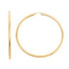 14k Gold Tube Hoop Earrings - 65 Mm, Women's, Yellow