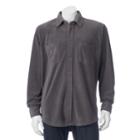 Men's Victory Rugged Wear Microfleece Button-down Shirt Jacket, Size: Medium, Grey