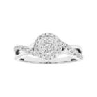 10k Gold 3/8 Carat T.w. Diamond Cluster Halo Engagement Ring, Women's, Size: 6.50, White