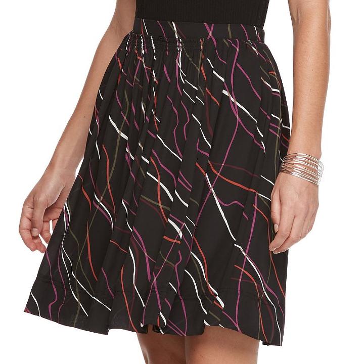 Women's Apt. 9&reg; Shirred Satin Skirt, Size: Medium, Black
