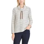 Women's Chaps Striped Cowlneck Top, Size: Large, Blue