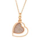 14k Gold Over Silver Textured Heart Pendant Necklace, Women's, Size: 18, Pink