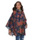 Style Collective Printed Rain Poncho, Women's, Pink