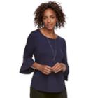 Women's Apt. 9&reg; Bell Sleeve Top, Size: Xl, Drk Purple
