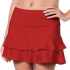 Women's Tail Doubles Ruffled Tennis Skort, Size: Xl, Red