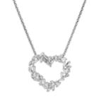 Simply Vera Vera Wang Lab-created Sapphire Baguette Cluster Heart Pendant Necklace, Women's, Size: 17, White
