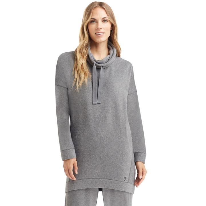 Plus Size Cuddl Duds Stretch Fleece Funnel Neck Tunic, Women's, Size: 1xl, Med Grey