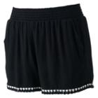Juniors' Joe B Fringe Hem Shortie Shorts, Girl's, Size: Medium, Black