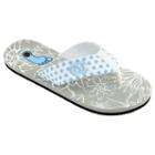Women's College Edition North Carolina Tar Heels Floral Polka-dot Flip-flops, Size: Medium, White