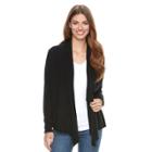 Women's Apt. 9&reg; Cashmere Flyaway Cardigan, Size: Medium, Black