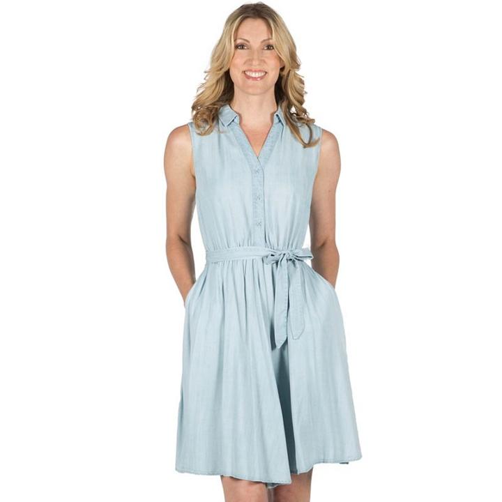 Women's Larry Levine Fit & Flare Dress, Size: Medium, Blue Other