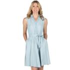 Women's Larry Levine Fit & Flare Dress, Size: Medium, Blue Other