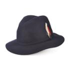 Women's Scala Feather-trim Wool Felt Safari Hat, Black