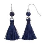 Chaps Blue Tassel Nickel Free Drop Earrings, Women's, Navy