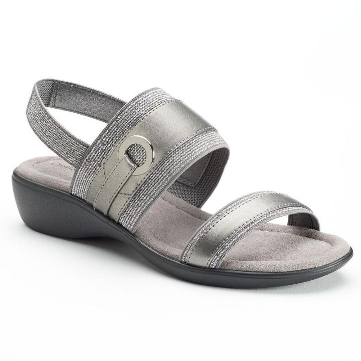 Croft & Barrow&reg; Gladis Women's Ortholite Wedge Sandals, Size: Medium (7.5), Light Grey