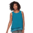 Women's Apt. 9&reg; Layered Chiffon Tank, Size: Xl, Turquoise/blue (turq/aqua)