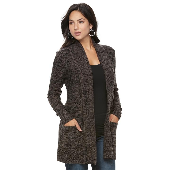 Women's Apt. 9&reg; Cozy Shawl Collar Cardigan, Size: Xl, Dark Grey