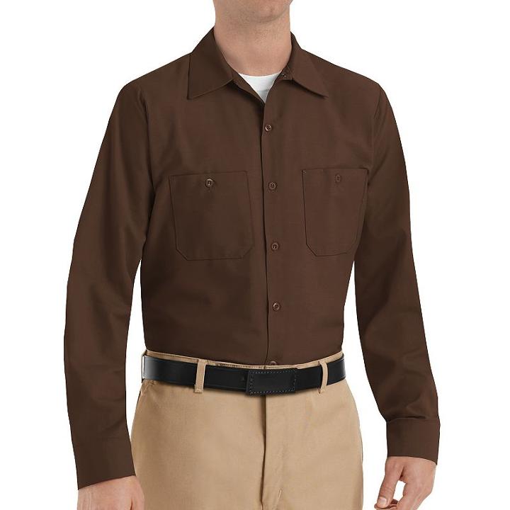 Men's Red Kap Classic-fit Industrial Button-down Work Shirt, Size: Xl, Brown