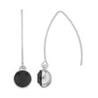 Dana Buchman Circle Drop Threader Earrings, Women's, Black