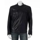 Big & Tall Marc Anthony Perforated Slim-fit Faux-leather Moto Jacket, Men's, Size: Xl Tall, Black