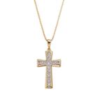 Diamond Classics 18k Gold Over Silver 1/10 Carat T.w. Cross Pendant, Women's, Size: 18, White