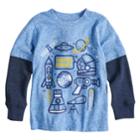 Toddler Boy Jumping Beans&reg; Mock Layer Thermal Graphic Tee, Size: 3t, Med Blue