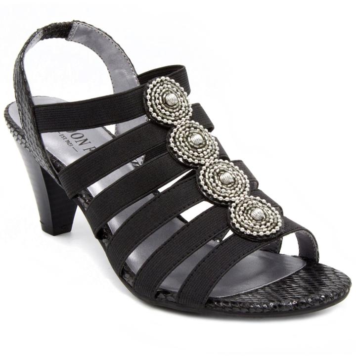 London Fog Nanci Women's High Heel Sandals, Size: Medium (6), Black