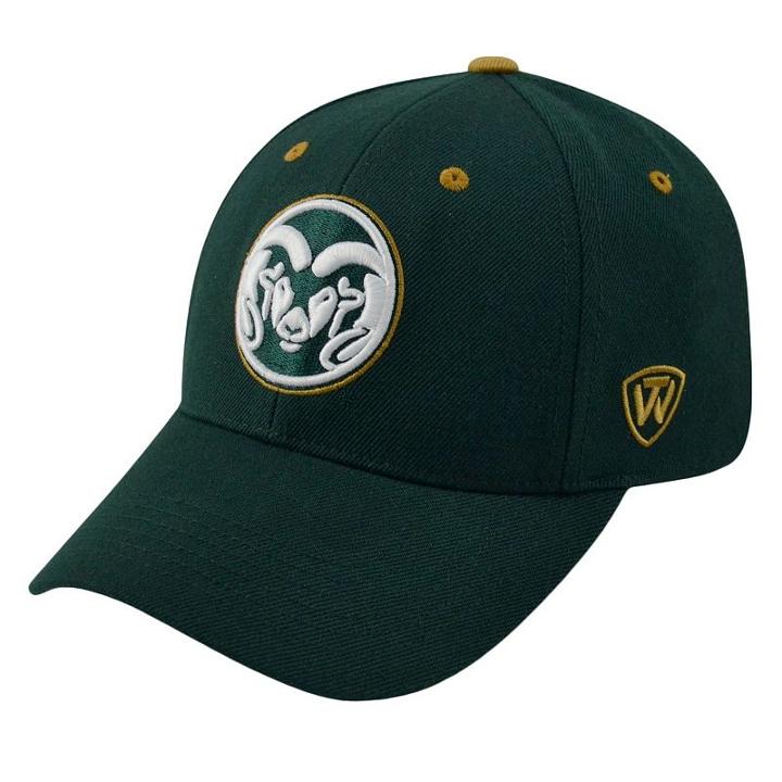 Adult Top Of The World Colorado State Rams Triple Threat Adjustable Cap, Dark Green