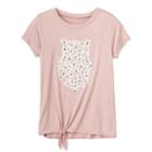 Girls 7-16 Miss Chievous Embellished Crochet Applique Tie-front Tee, Girl's, Size: Xl, Pink Other