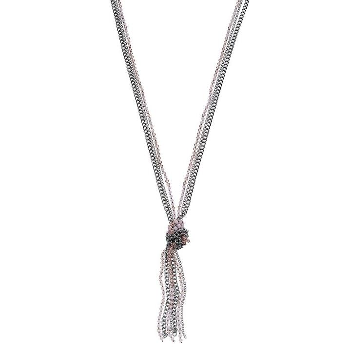 Simply Vera Vera Wang Pink Bead Long Knotted Y Necklace, Women's