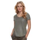 Petite Sonoma Goods For Life&trade; Essential Print V-neck Tee, Women's, Size: Xl Petite, Med Green