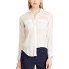 Women's Chaps Star Chambray Shirt, Size: Large, White