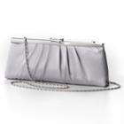 Gunne Sax By Jessica Mcclintock Pleated Satin Convertible Clutch, Women's, Grey