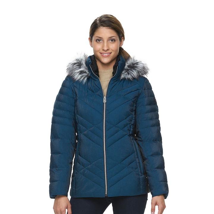 Women's Zeroxposur Colleen Hooded Puffer Jacket, Size: Medium, Green Oth