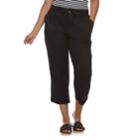 Juniors' Plus Size So&reg; Utility Cropped Pants, Teens, Size: 2xl, Black