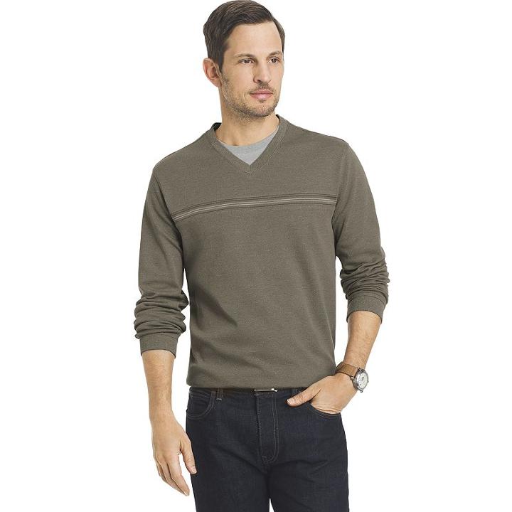 Big & Tall Van Heusen Mock-layered Classic-fit V-neck Tee, Men's, Size: L Tall, Grey Other