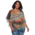 Plus Size World Unity Printed Popover Top, Women's, Size: 3xl, Green Oth