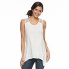 Women's Apt. 9&reg; Crochet Shark-bite Tank, Size: Medium, Natural
