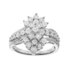 Sterling Silver 1/10 Carat T.w. Diamond Cluster Ring, Women's, Size: 5, White
