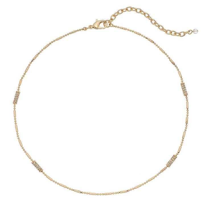 Napier Ball Chain Station Necklace, Women's, Gold