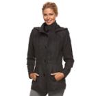Women's D.e.t.a.i.l.s Hooded Single-breasted Peacoat, Size: Medium, Grey