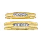 10k Gold Two-tone Diamond Accent Duo Ring Set, Adult Unisex, Size: L7 And M10, White