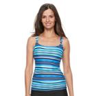 Women's Croft & Barrow&reg; D-cup Tankini Top, Size: 14, Med Blue