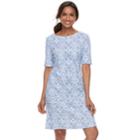 Women's Croft & Barrow&reg; Print Shift Dress, Size: Medium, Light Blue
